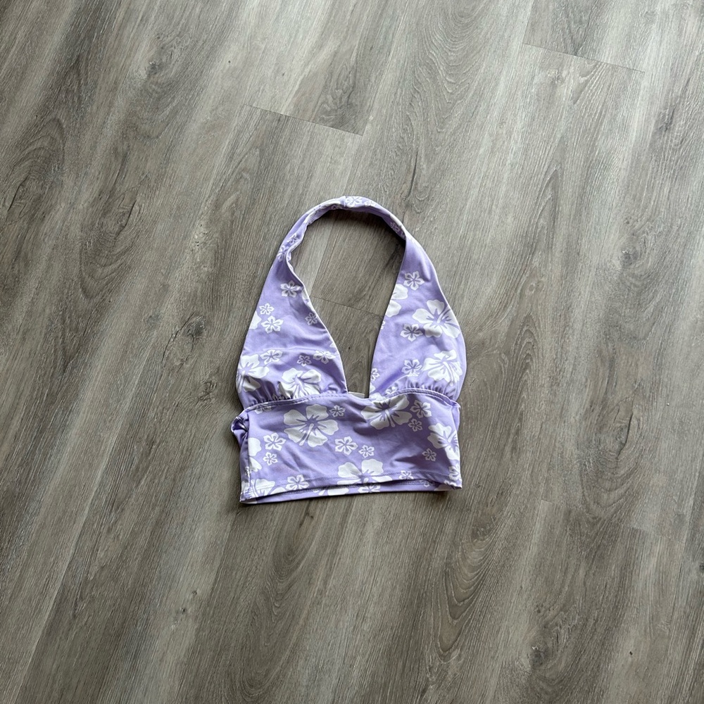 H&M Divided Floral Halter Top in Lavender